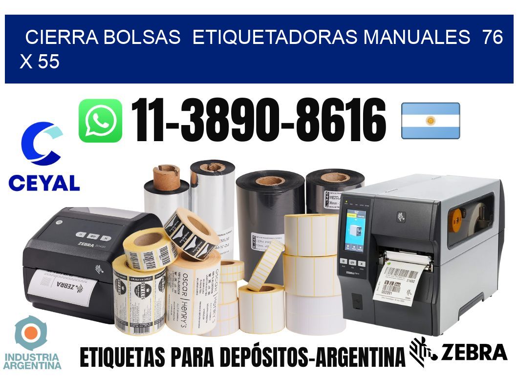 cierra bolsas  Etiquetadoras Manuales  76 x 55