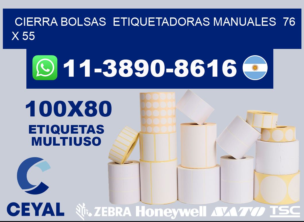 cierra bolsas  Etiquetadoras Manuales  76 x 55