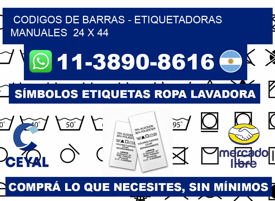 codigos de barras - Etiquetadoras Manuales  24 x 44