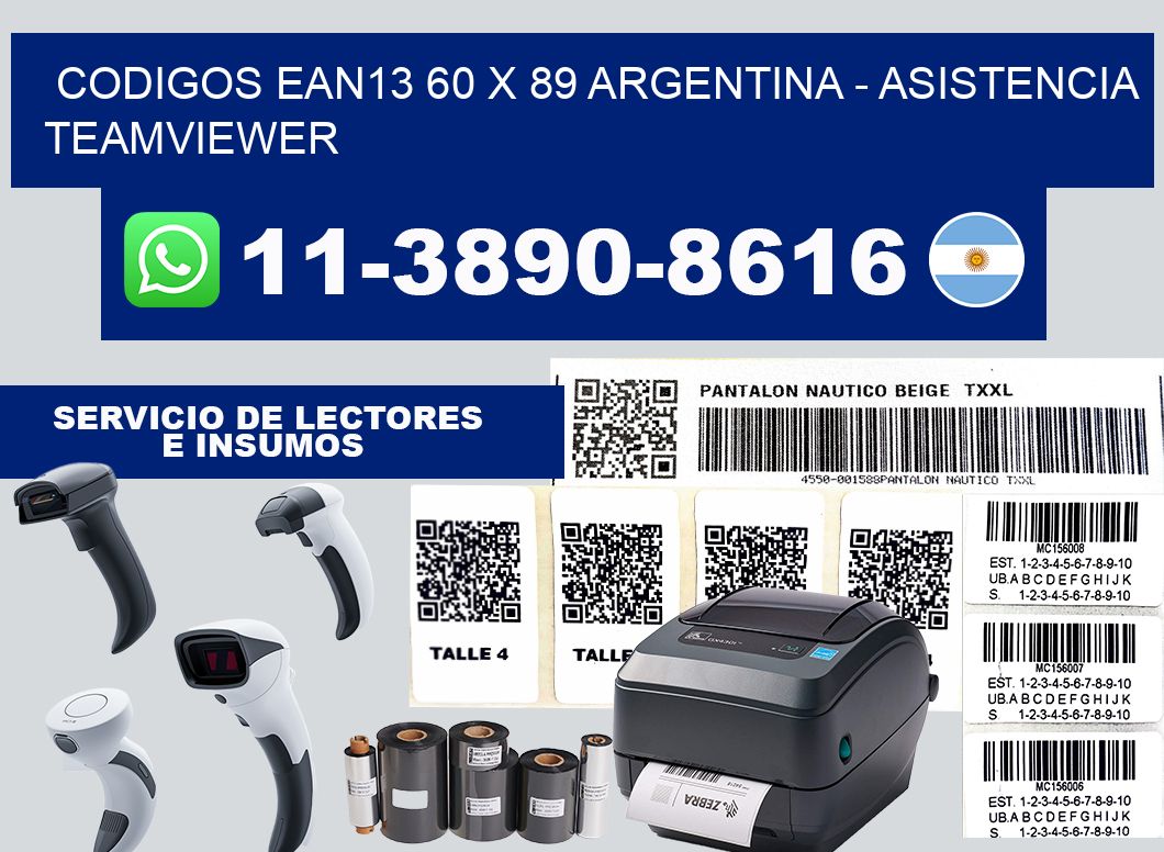 codigos ean13 60 x 89 argentina - asistencia teamviewer