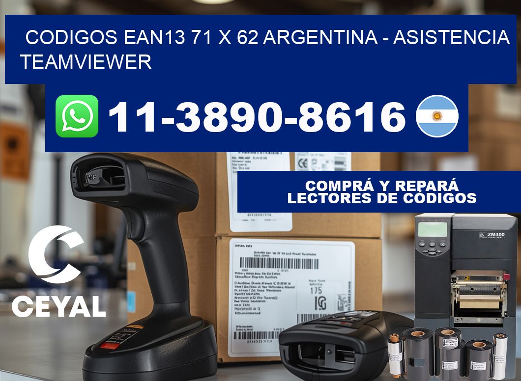 codigos ean13 71 x 62 argentina - asistencia teamviewer