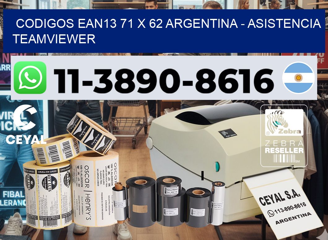 codigos ean13 71 x 62 argentina - asistencia teamviewer