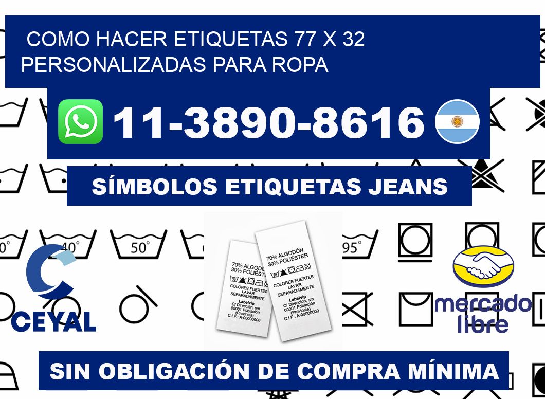 como hacer etiquetas 77 x 32 personalizadas para ropa