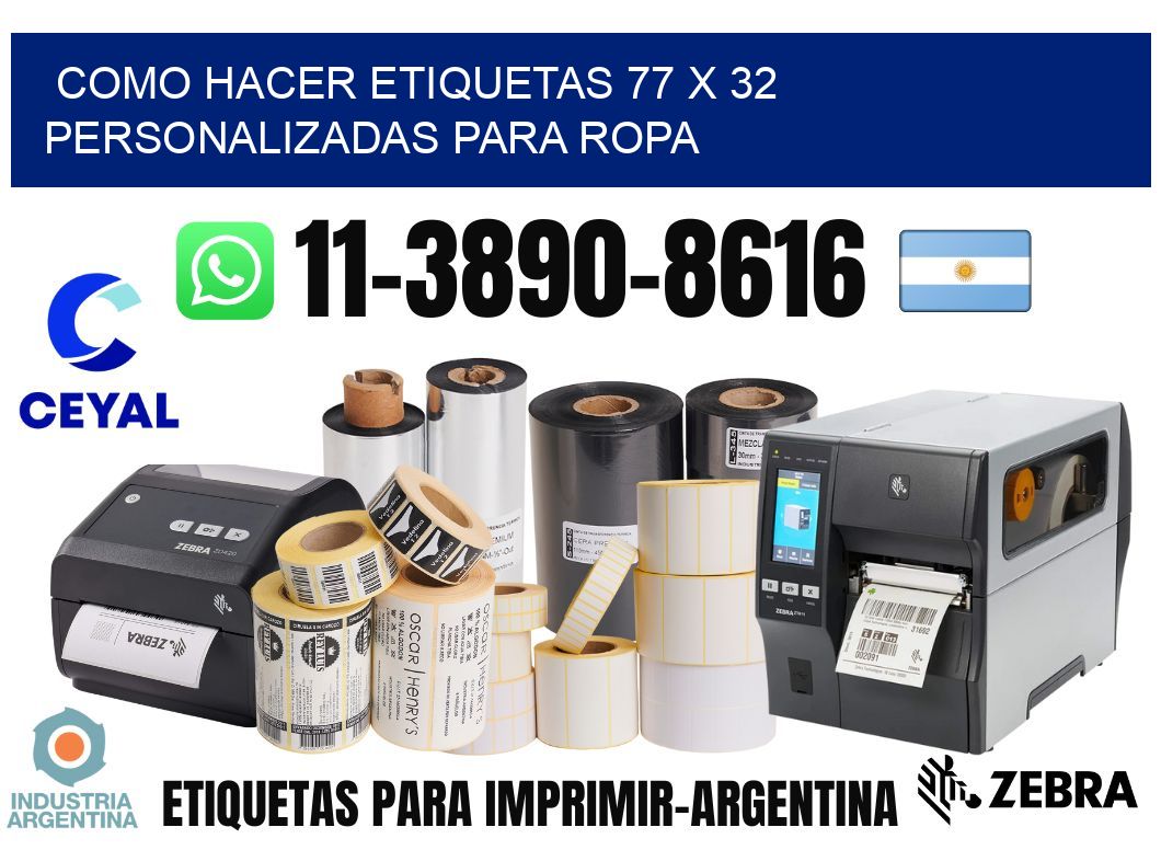 como hacer etiquetas 77 x 32 personalizadas para ropa