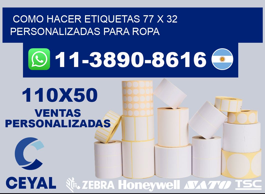 como hacer etiquetas 77 x 32 personalizadas para ropa