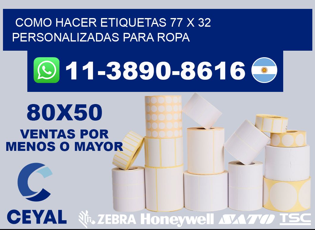 como hacer etiquetas 77 x 32 personalizadas para ropa