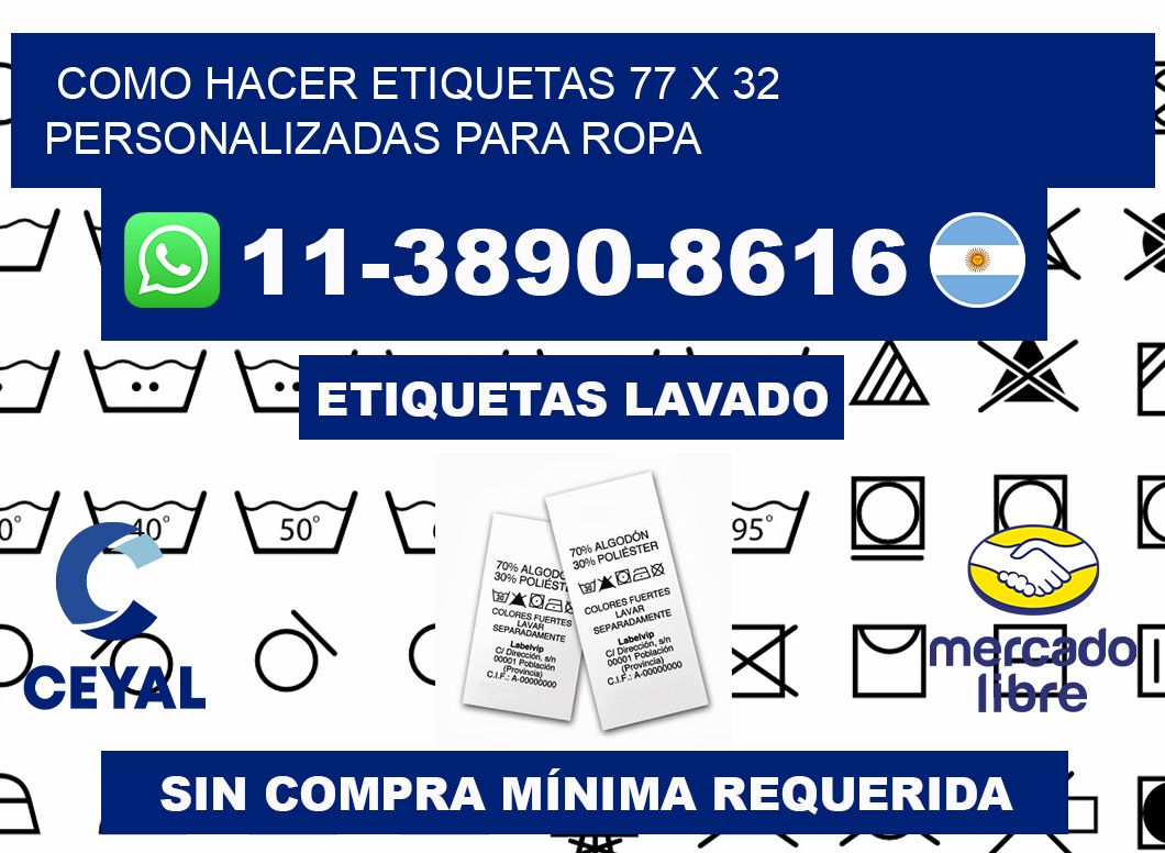 como hacer etiquetas 77 x 32 personalizadas para ropa