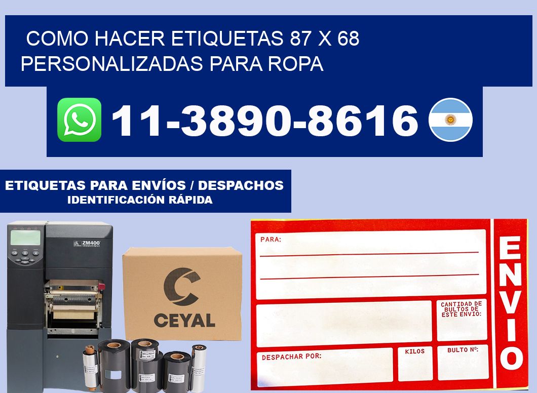 como hacer etiquetas 87 x 68 personalizadas para ropa