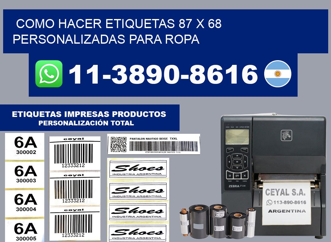 como hacer etiquetas 87 x 68 personalizadas para ropa