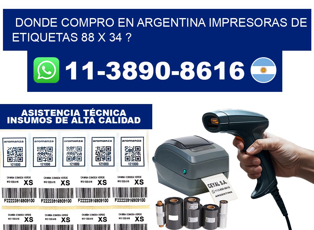 donde compro en argentina impresoras de etiquetas 88 x 34 ?