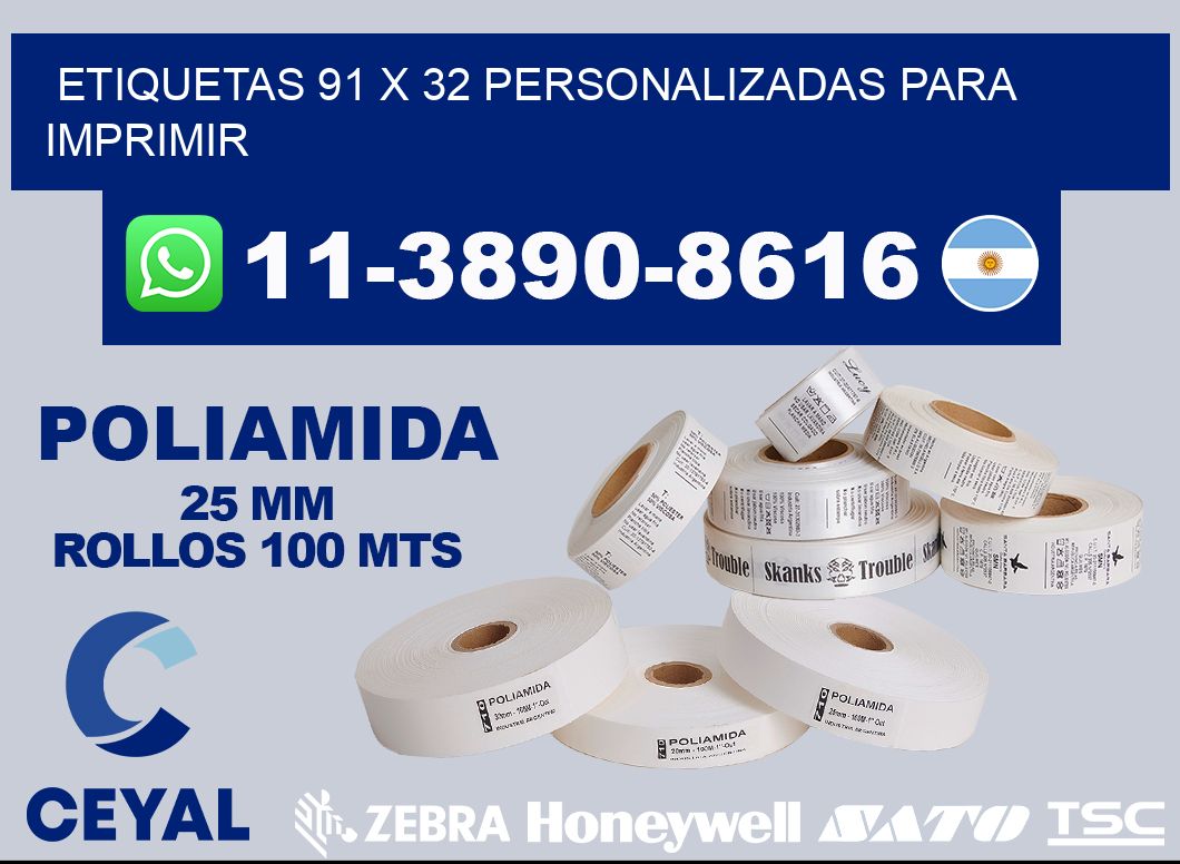 etiquetas 91 x 32 personalizadas para imprimir