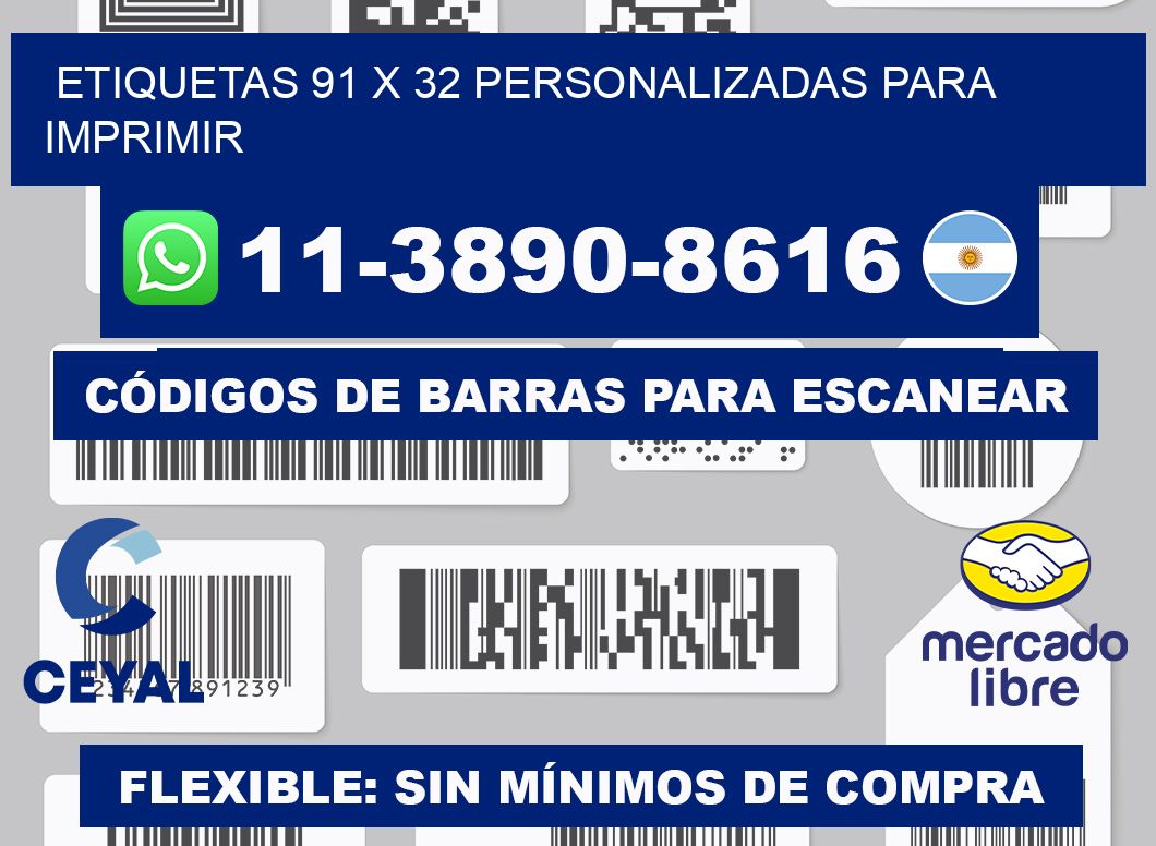 etiquetas 91 x 32 personalizadas para imprimir