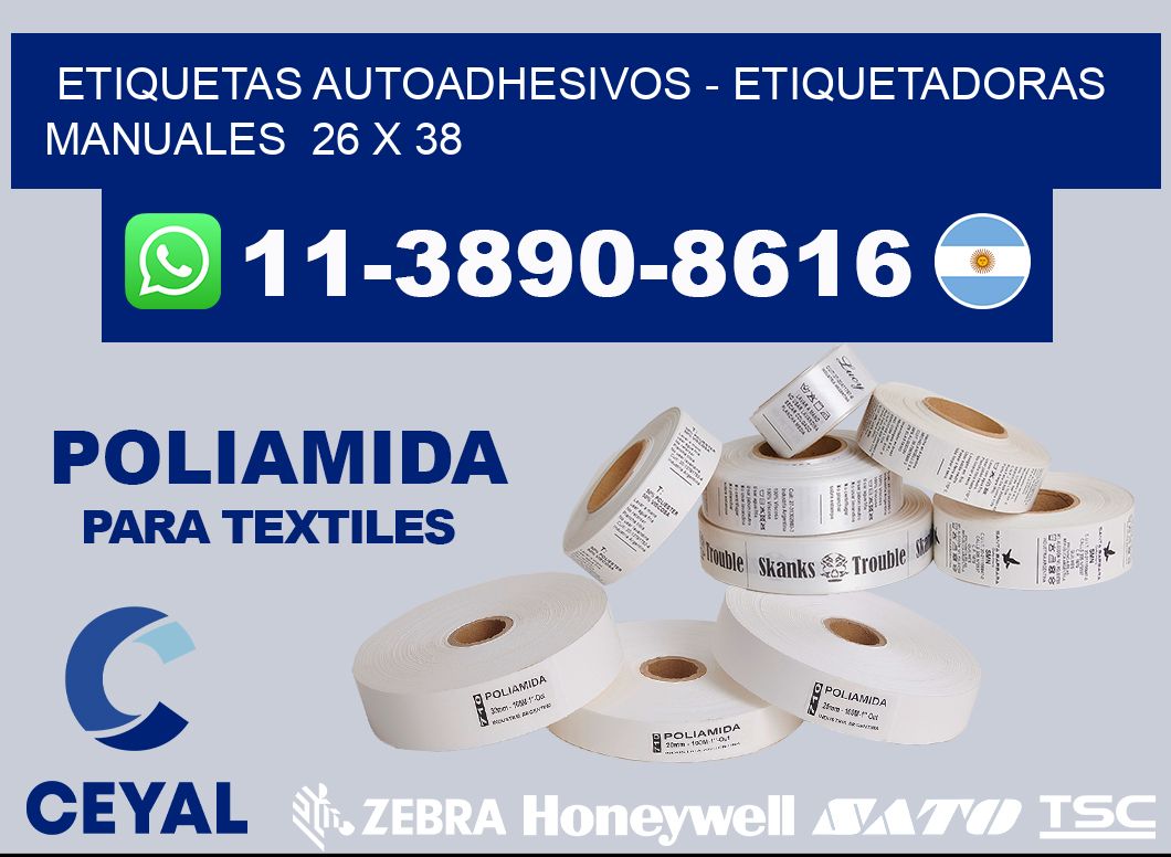 etiquetas autoadhesivos - Etiquetadoras Manuales  26 x 38