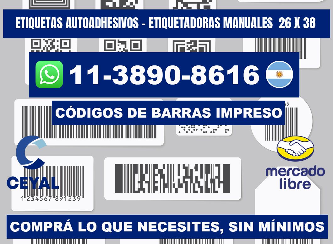 etiquetas autoadhesivos - Etiquetadoras Manuales  26 x 38
