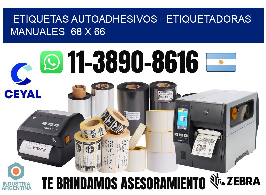 etiquetas autoadhesivos - Etiquetadoras Manuales  68 x 66