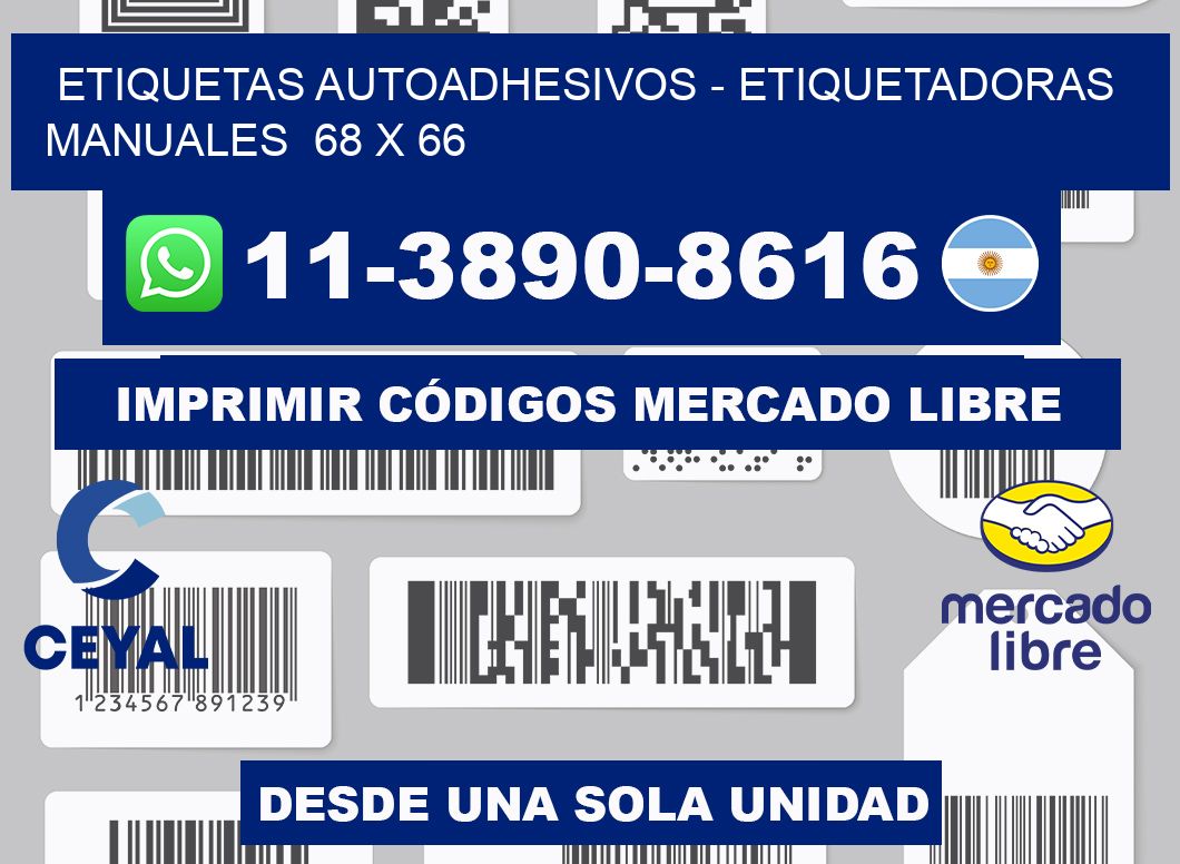 etiquetas autoadhesivos - Etiquetadoras Manuales  68 x 66