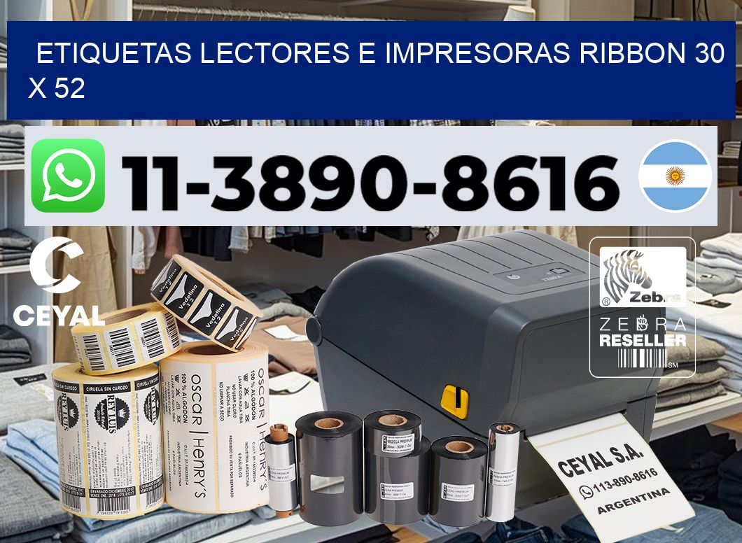 etiquetas lectores e impresoras ribbon 30 x 52