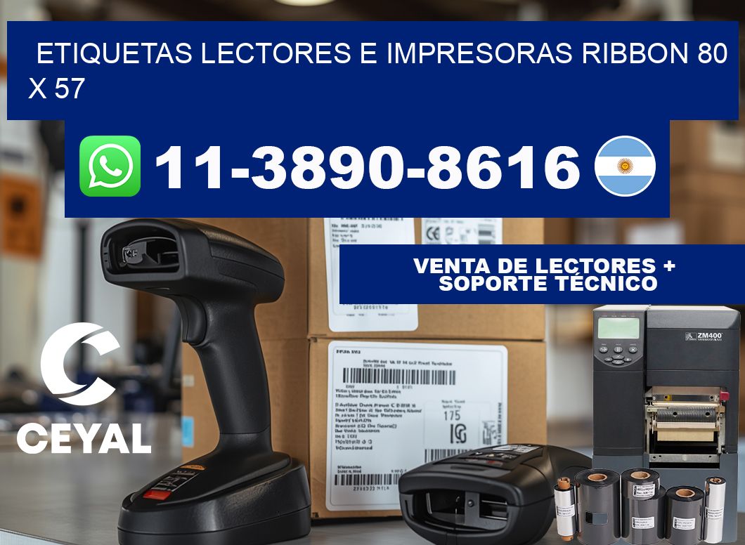 etiquetas lectores e impresoras ribbon 80 x 57