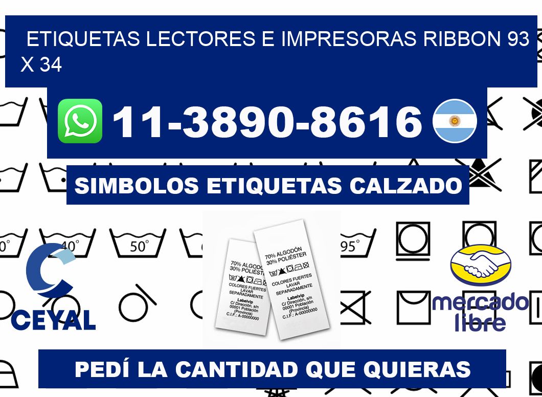 etiquetas lectores e impresoras ribbon 93 x 34