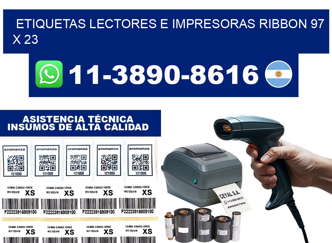 etiquetas lectores e impresoras ribbon 97 x 23