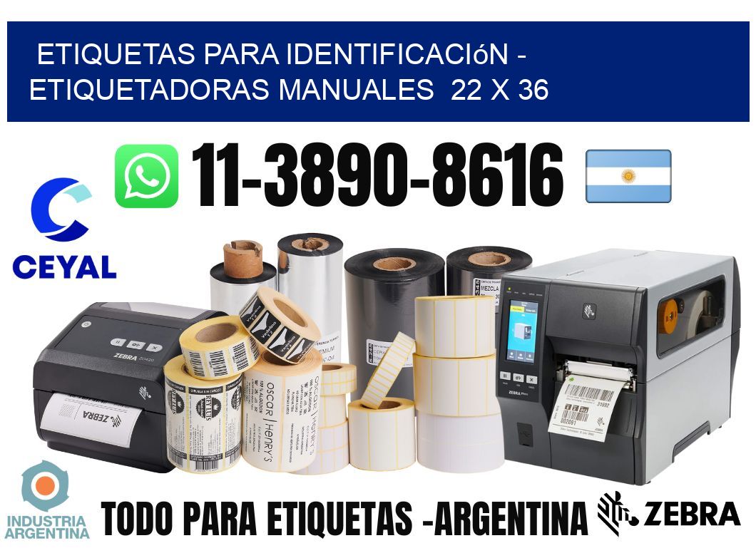 etiquetas para identificación - Etiquetadoras Manuales 22 x 36