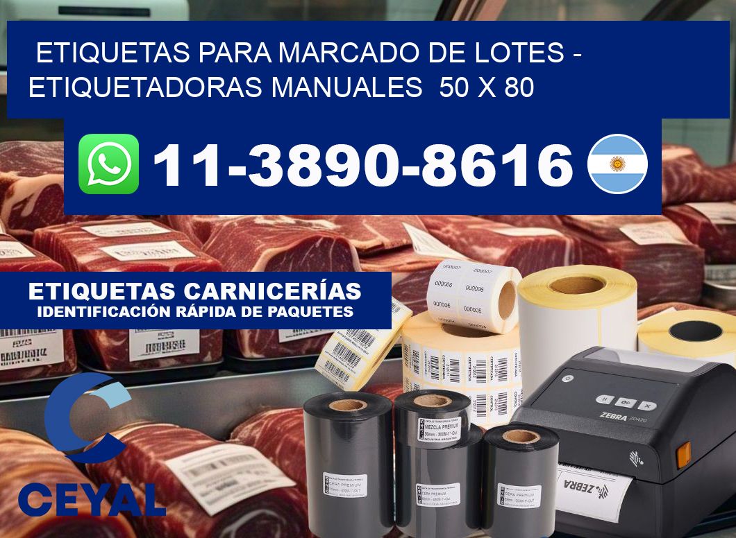 etiquetas para marcado de lotes - Etiquetadoras Manuales  50 x 80