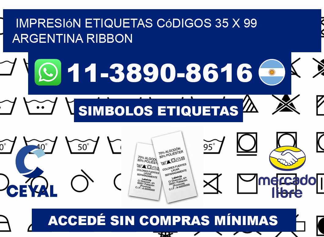 impresión etiquetas códigos 35 x 99 argentina ribbon