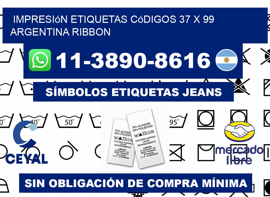 impresión etiquetas códigos 37 x 99 argentina ribbon