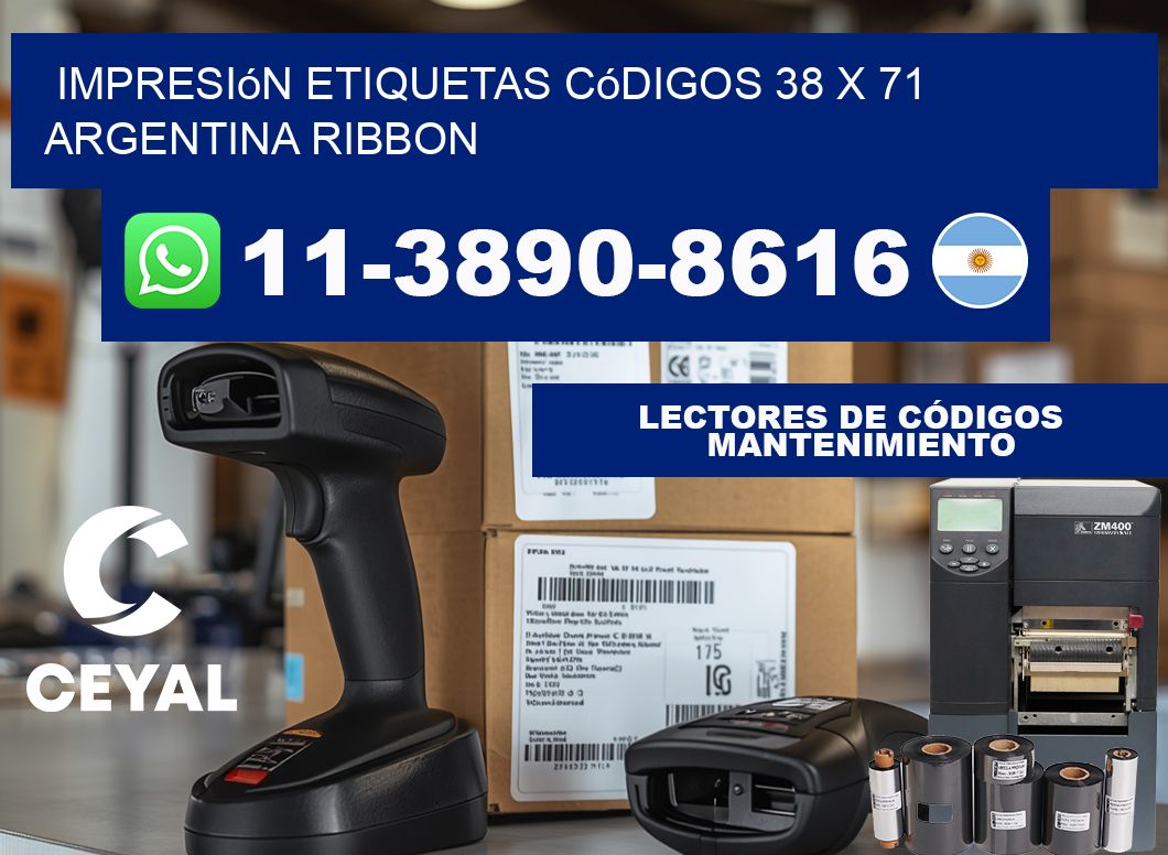 impresión etiquetas códigos 38 x 71 argentina ribbon