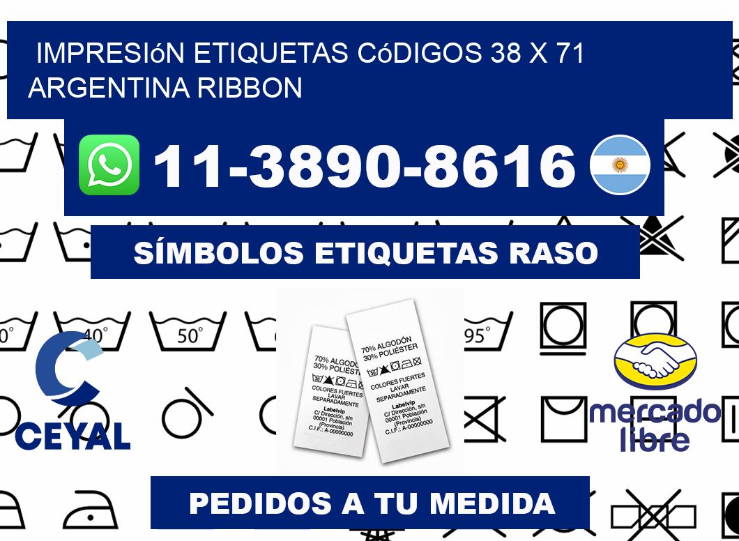 impresión etiquetas códigos 38 x 71 argentina ribbon