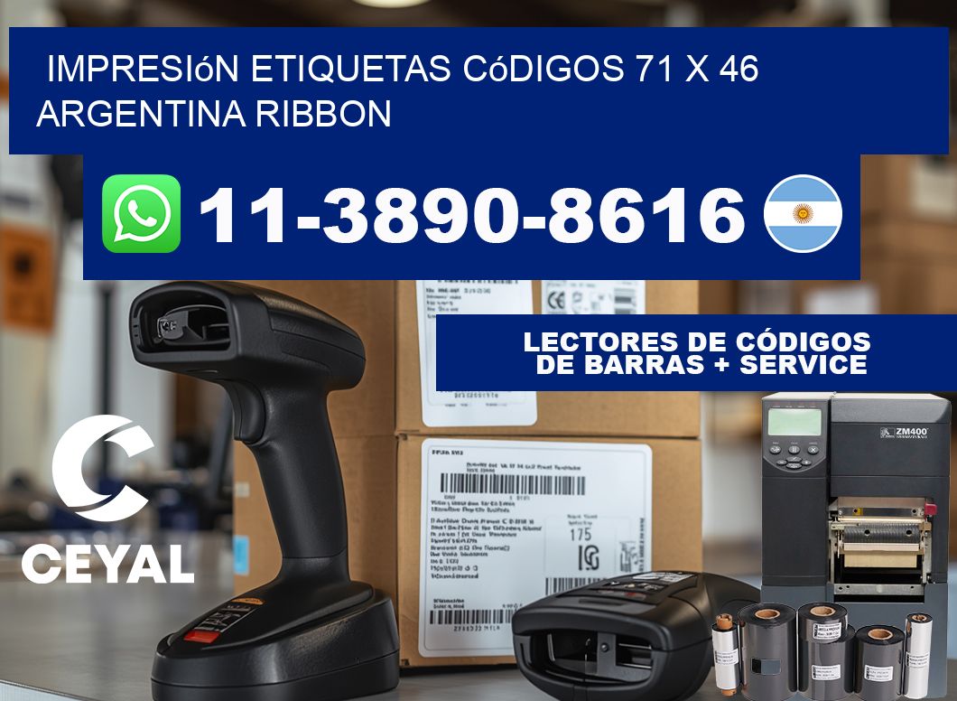impresión etiquetas códigos 71 x 46 argentina ribbon