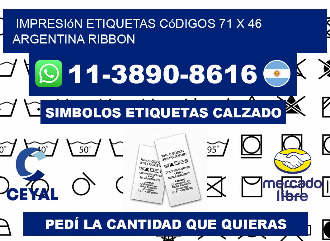 impresión etiquetas códigos 71 x 46 argentina ribbon