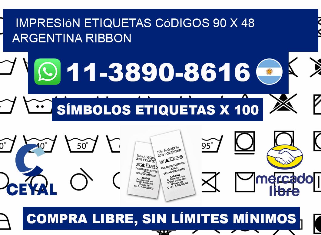 impresión etiquetas códigos 90 x 48 argentina ribbon