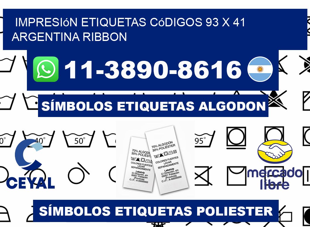 impresión etiquetas códigos 93 x 41 argentina ribbon