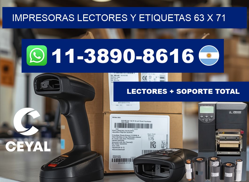 impresoras lectores y etiquetas 63 x 71