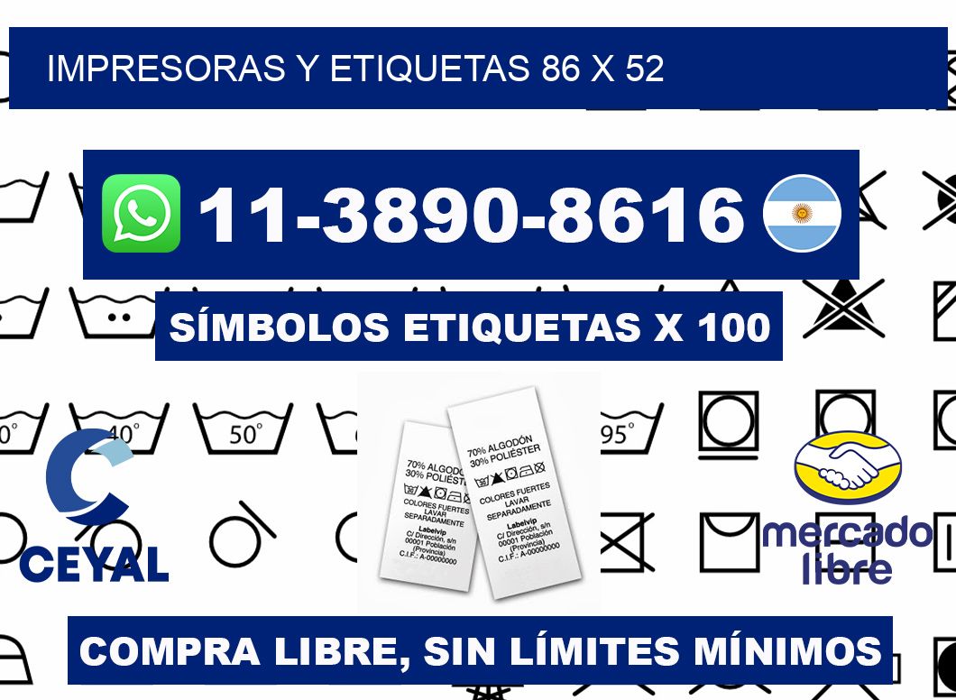 impresoras y etiquetas 86 x 52