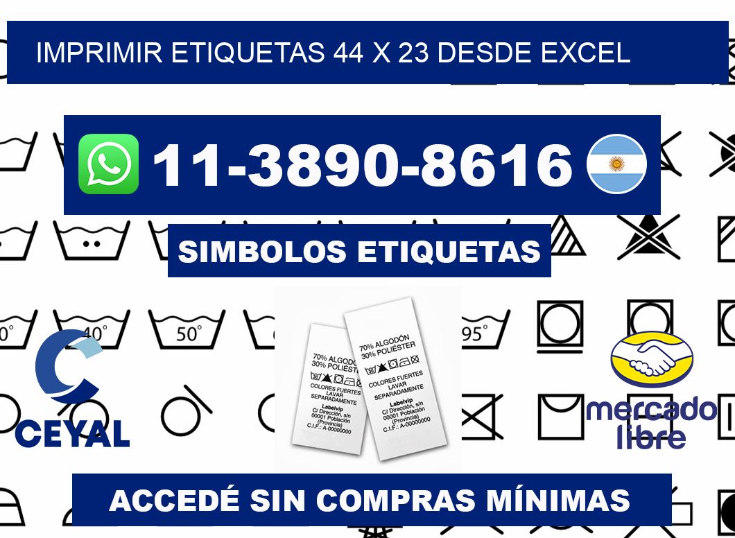 imprimir etiquetas 44 x 23 desde excel