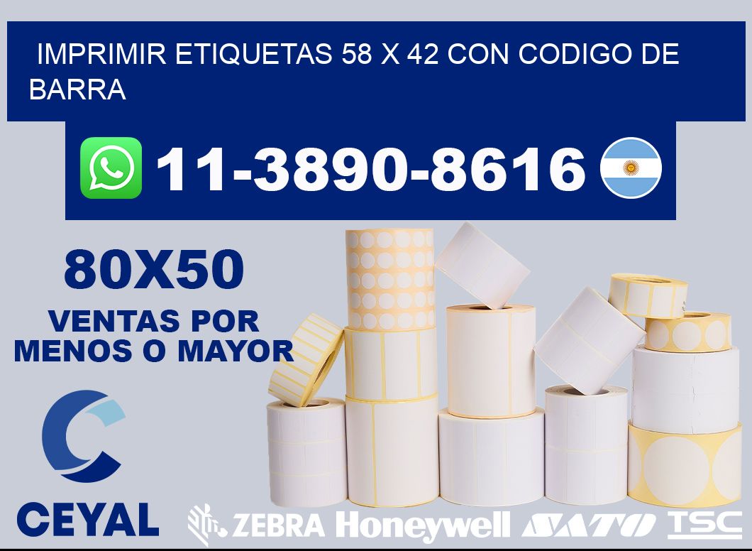 imprimir etiquetas 58 x 42 con codigo de barra