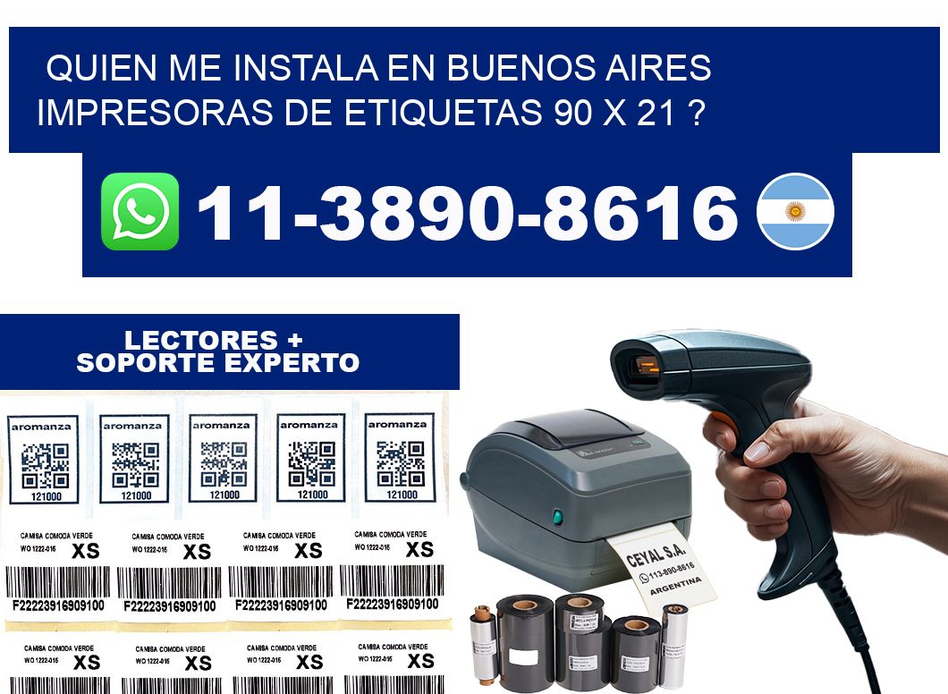 quien me instala en buenos aires impresoras de etiquetas 90 x 21 ?
