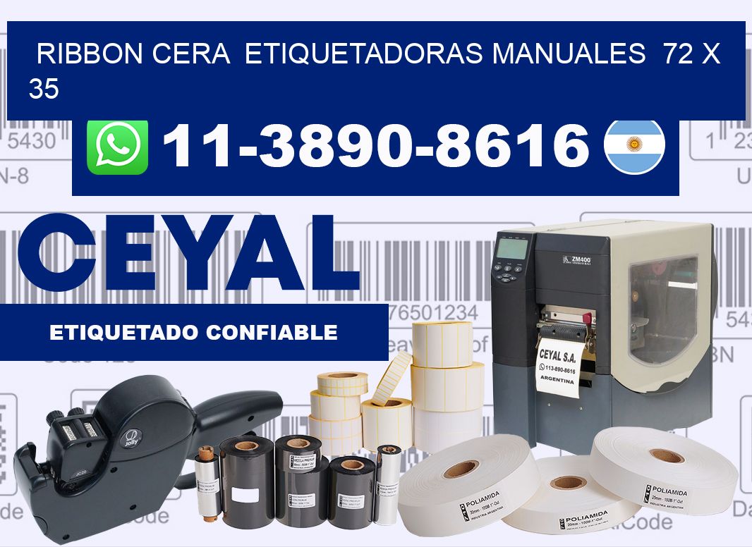 ribbon cera  Etiquetadoras Manuales  72 x 35