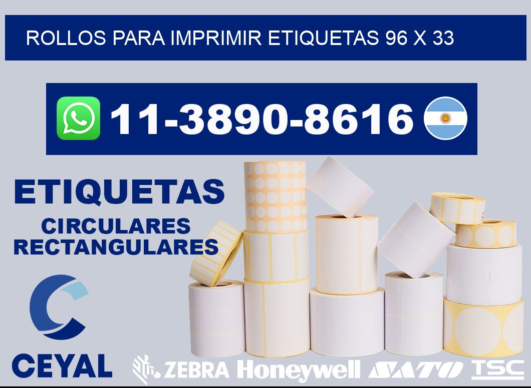 rollos para imprimir etiquetas 96 x 33