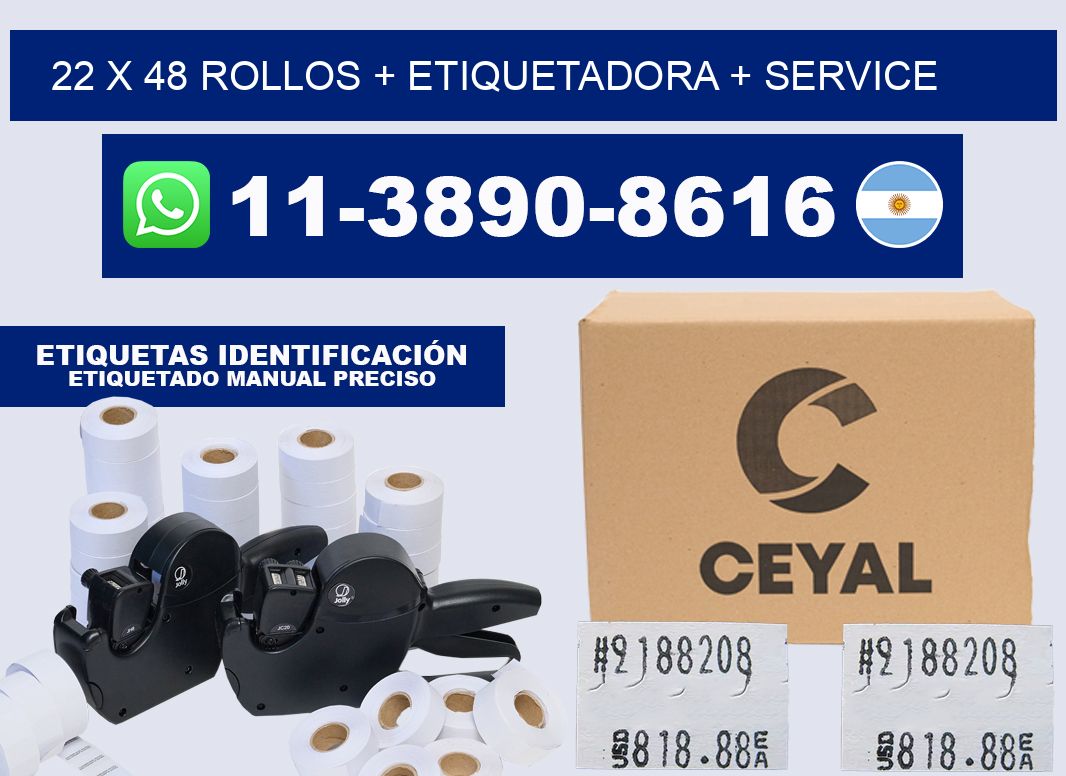 22 x 48 rollos + etiquetadora + service