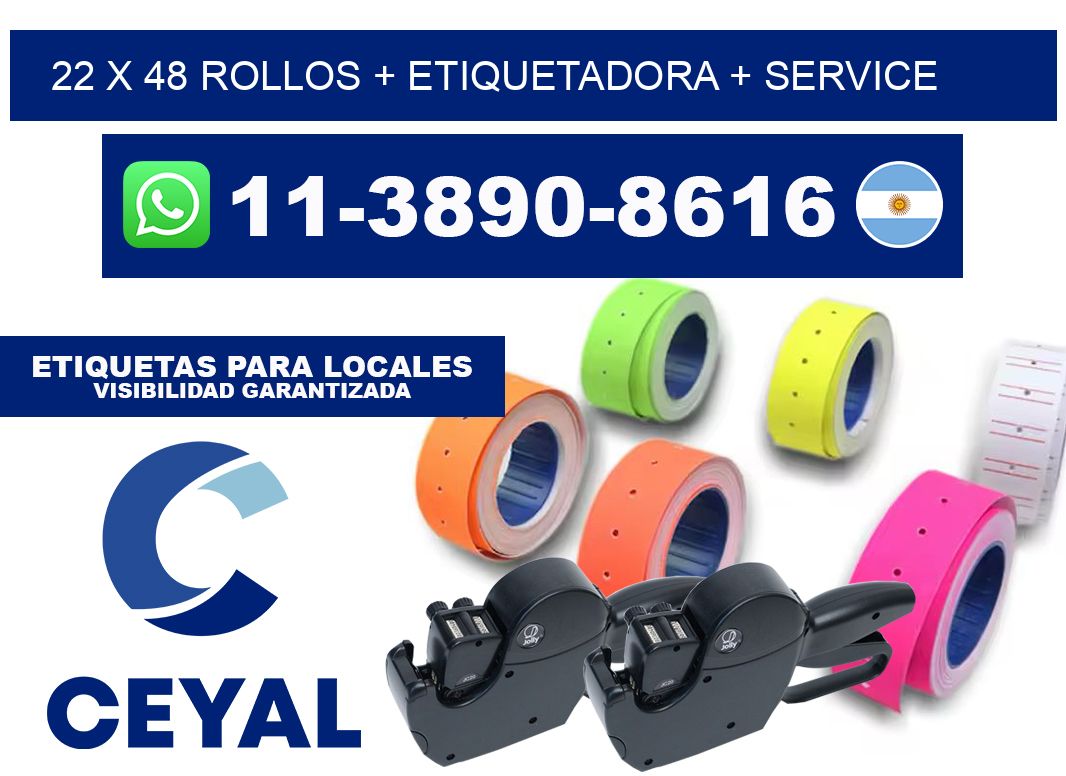 22 x 48 rollos + etiquetadora + service