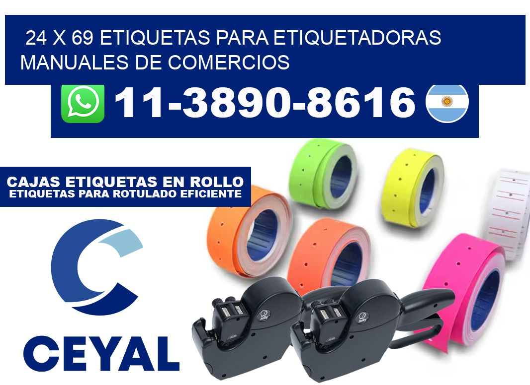 24 x 69 etiquetas para etiquetadoras manuales de comercios