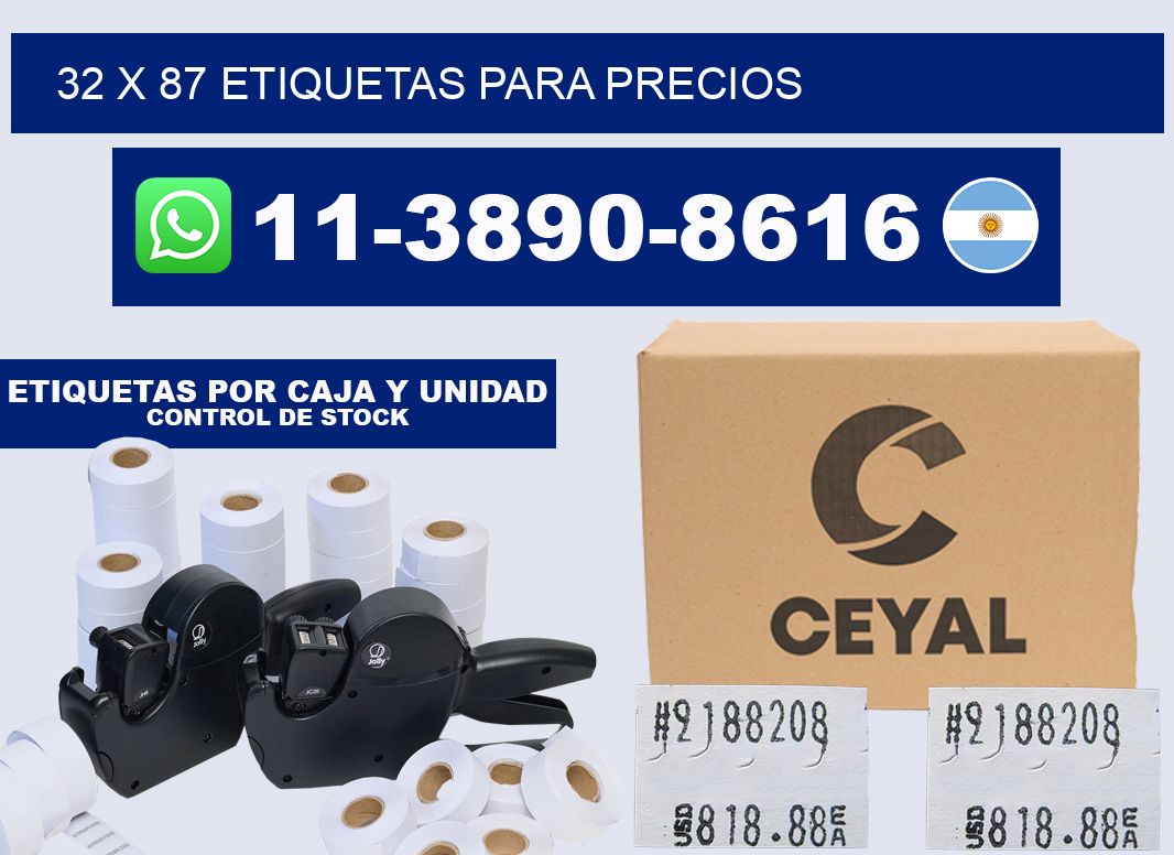 32 x 87 etiquetas para precios