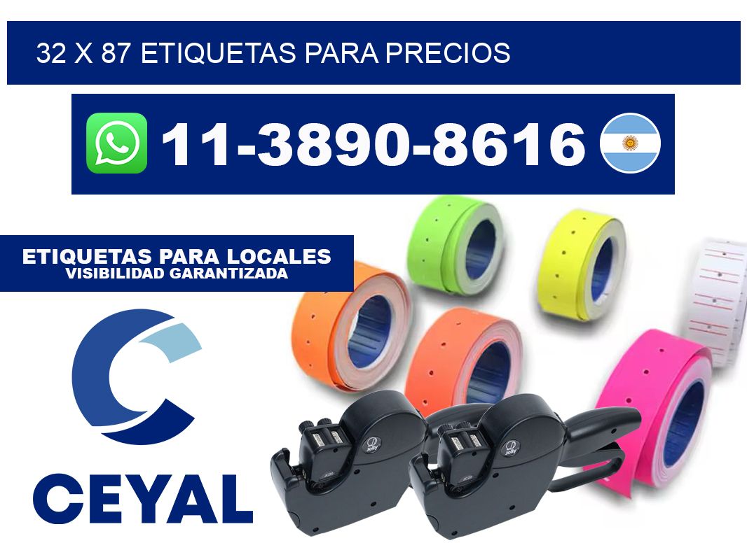 32 x 87 etiquetas para precios