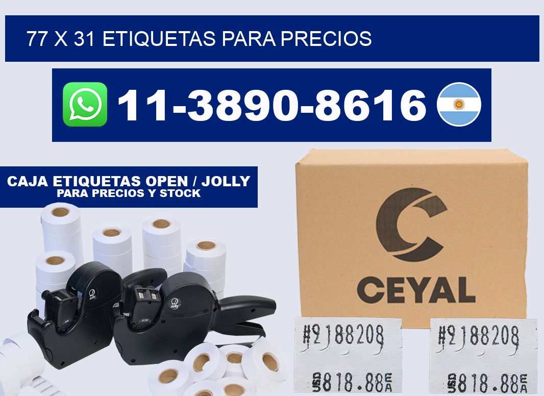 77 x 31 etiquetas para precios