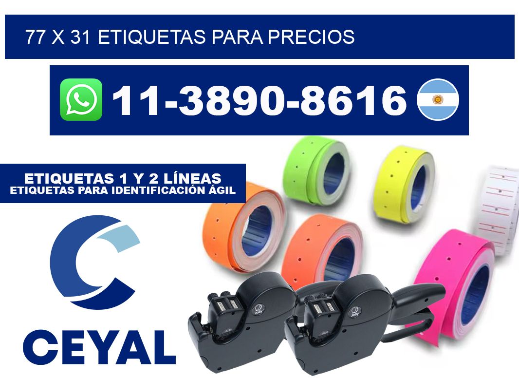 77 x 31 etiquetas para precios