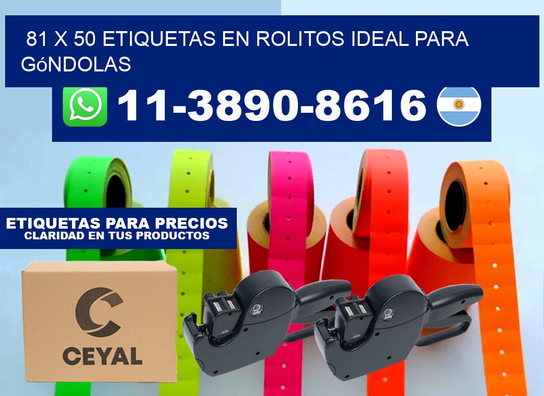 81 x 50 etiquetas en rolitos ideal para góndolas