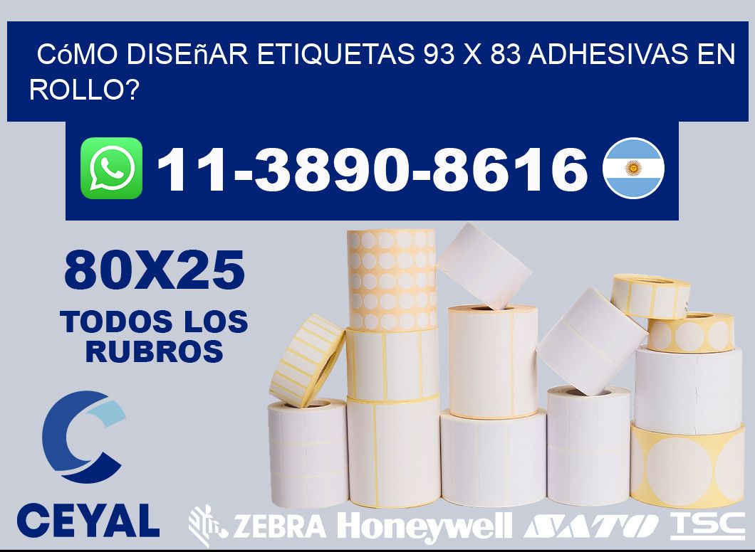 Cómo diseñar etiquetas 93 x 83 adhesivas en rollo?